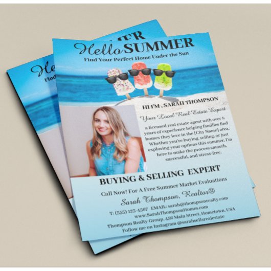Zomerintroductie voor vastgoed flyer