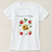  zomerjam: Strawberry grafisch T-shirt (Design voorkant)