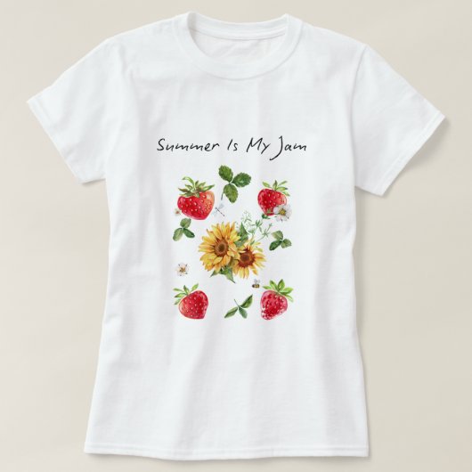 zomerjam: Strawberry grafisch T-shirt (Design voorkant)