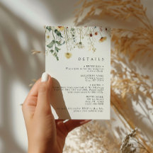 Zomerkaart met wilde bloemen voor trouwlocatie