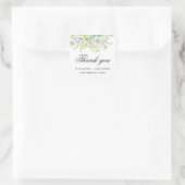 Zomerkamille dank je wel. Lente bloemen bruiloft Vierkante Sticker (Tas)