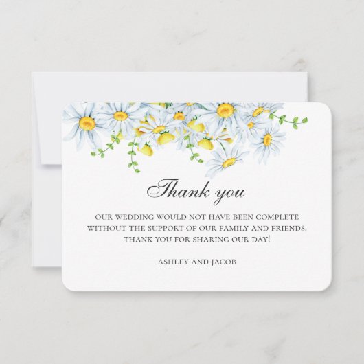 Zomerkamille. Lente tuin bloemen bruiloft Bedankkaart (Voorkant)