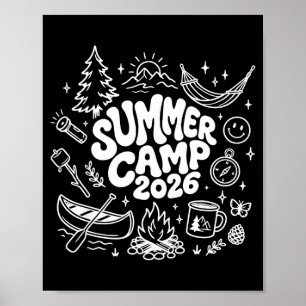 Zomerkamp 2026 ingebouwde beste vrienden kamperen poster