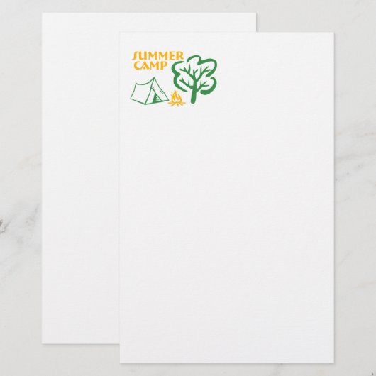 zomerkamp briefpapier (Voorkant / Achterkant)