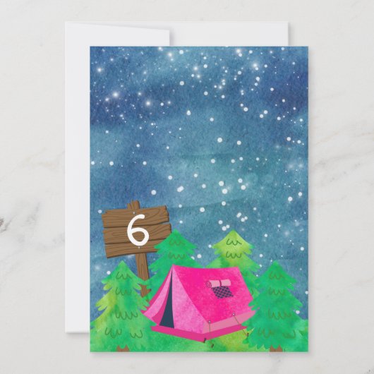 Zomerkamp, Camping Verjaardag Kaart (Achterkant)