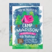 Zomerkamp, Camping Verjaardag Kaart (Voorkant / Achterkant)
