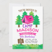 Zomerkamp, Camping Verjaardag Uitnodiging (Voorkant)