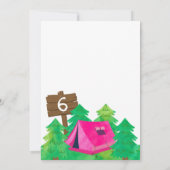 Zomerkamp, Camping Verjaardag Uitnodiging (Achterkant)