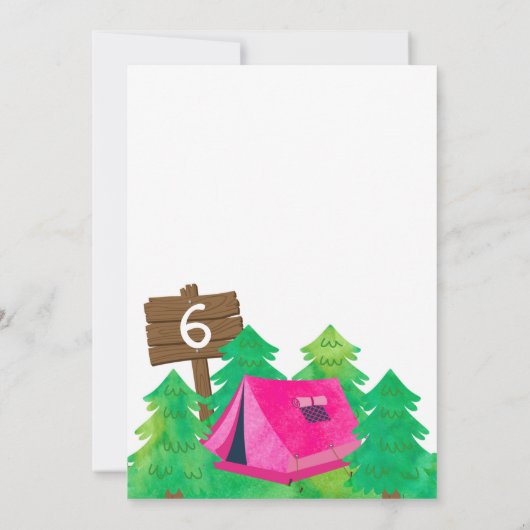 Zomerkamp, Camping Verjaardag Uitnodiging (Achterkant)