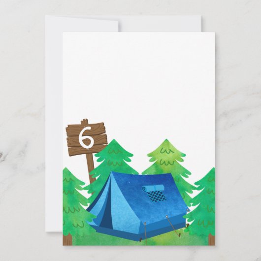 Zomerkamp, Camping Verjaardag Uitnodiging (Achterkant)