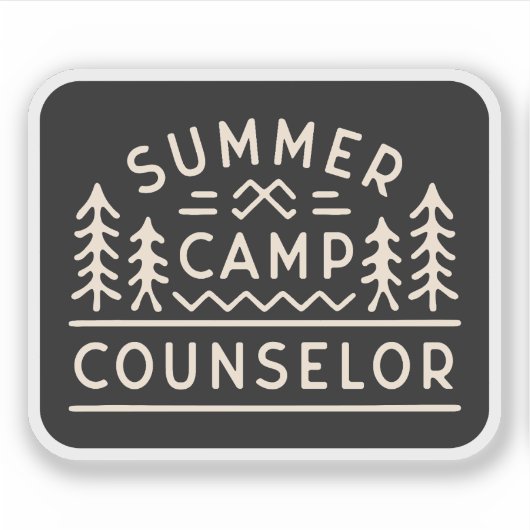 Zomerkamp counselor  esthetisch zwart sticker (Voorkant)