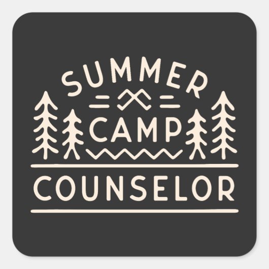 Zomerkamp counselor personeel bos esthetiek vierkante sticker (Voorkant)