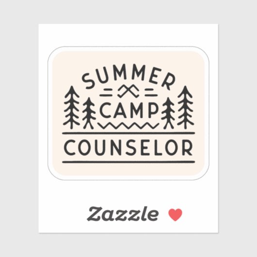 Zomerkamp counselor personeel esthetisch sticker (Vel)