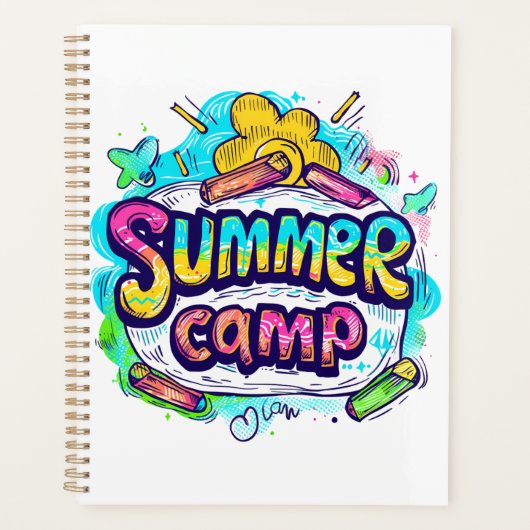 Zomerkamp - Kleurrijk zomerkamp Planner (Voorkant)