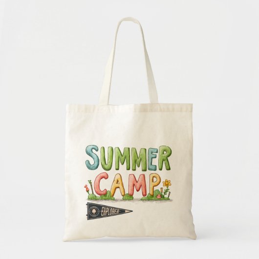 Zomerkamp - Kleurrijk zomerkamp Tote Bag (Voorkant)