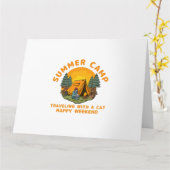 Zomerkamp reizen met een kat kaart (Gele Bloem)