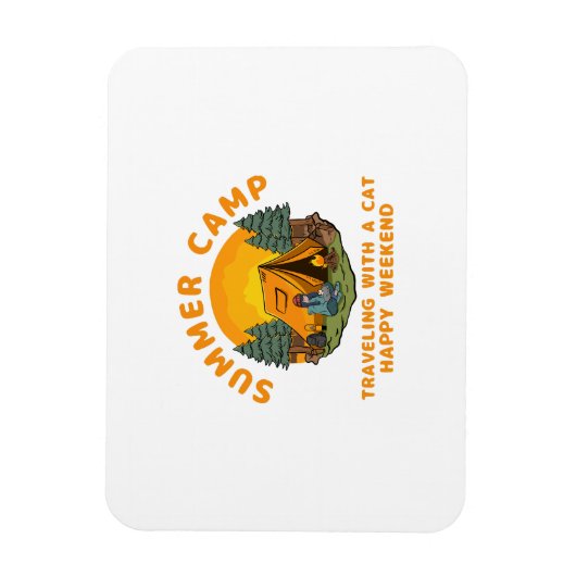 Zomerkamp reizen met een kat magneet (Verticaal)