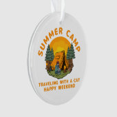 Zomerkamp reizen met een kat ornament (voorkant)