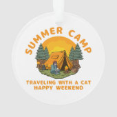 Zomerkamp reizen met een kat ornament (achterkant)