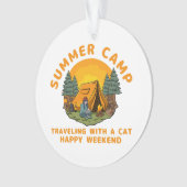 Zomerkamp reizen met een kat ornament (voorkant)