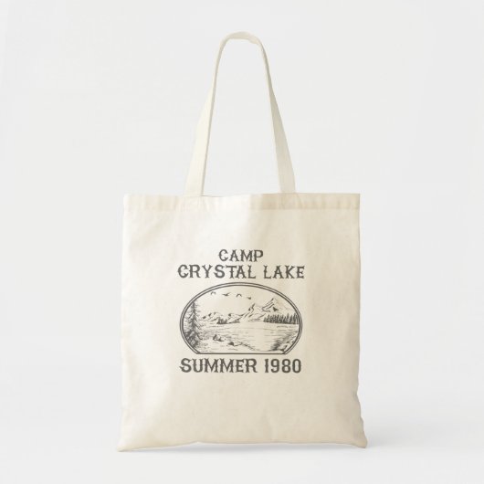 Zomerkamp Retro 1980 Crystal Clear Lake Hallowee Tote Bag (Voorkant)