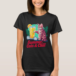 Zomerkat Geschenk voor Vrouwen - Retro Katten & Ch T-shirt
