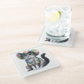 ZOMERKAT MET BLOEMIG SHIRT & PET GLAZEN ONDERZETTER (Schuin)