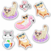 Zomerkatten Sticker (Voorkant)