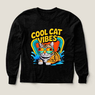 Zomerkatvibes - Cute Retro Beach Kitten Meisjes