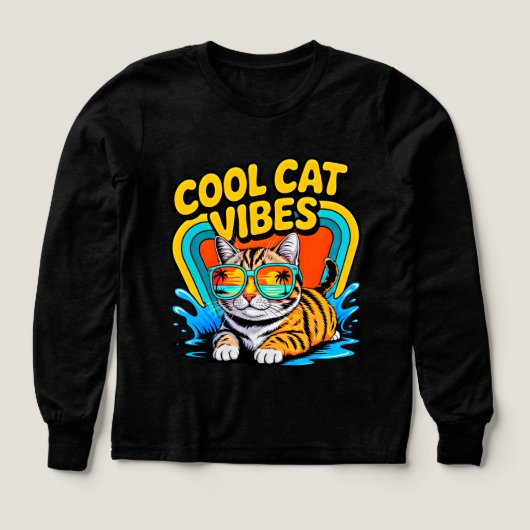 Zomerkatvibes - Cute Retro Beach Kitten Meisjes (Voorkant)
