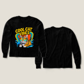 Zomerkatvibes - Cute Retro Beach Kitten Meisjes (Voorkant /achterkant)