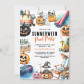 Zomerkerst Halloween Zwembad Feestje Kaart (Voorkant)