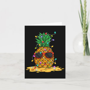 Zomerkerst in juli Ananas Zonnebloem Santa Hat Kaart