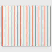 Zomerkerst in juli Oranje Blue Stripes Party Cadeaupapier (Vlak)
