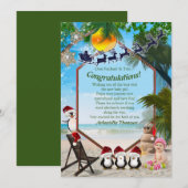 Zomerkerstkaart voor Baby shower Kaart (Voorkant / Achterkant)