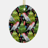 Zomerkerstkatoenpatroon Keramisch Ornament (Rechts)