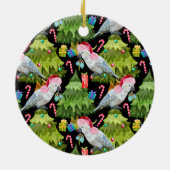 Zomerkerstkatoenpatroon Keramisch Ornament (Achterkant)