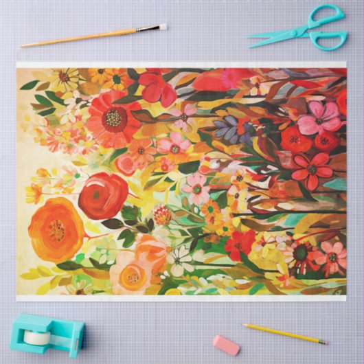 Zomerkleuren Bloemen Abstract Schilderen Decoupage Tissuepapier (Craft)