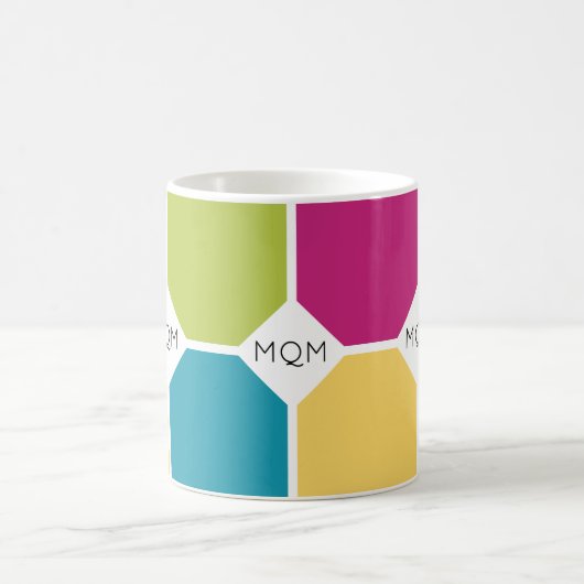 ZOMERKLEUREN Drievoudig MONOGRAM Koffiemok (Center)