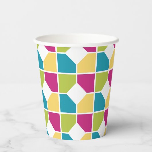ZOMERKLEUREN | Geometrisch Papieren Bekers (Achterkant)