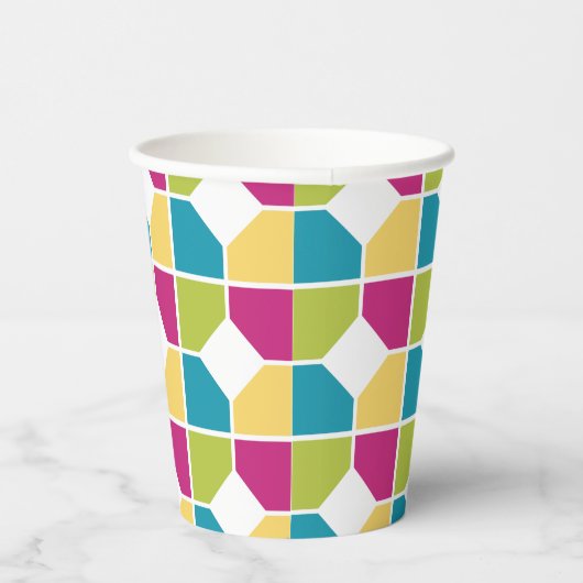 ZOMERKLEUREN | Geometrisch Papieren Bekers (Rechts)