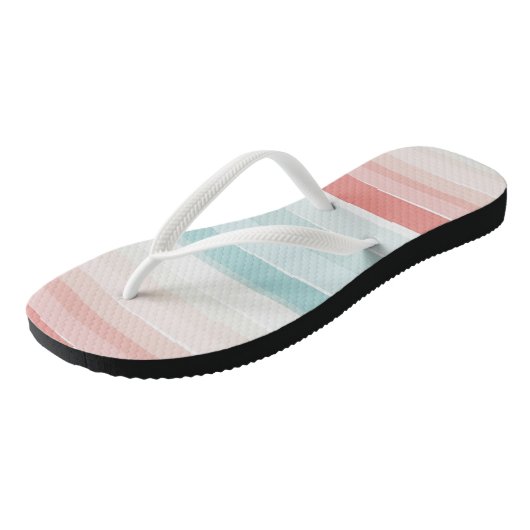 zomerkleuren retro teenslippers (Schuin)