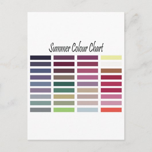 Zomerkleurenkaart Briefkaart (Voorkant)