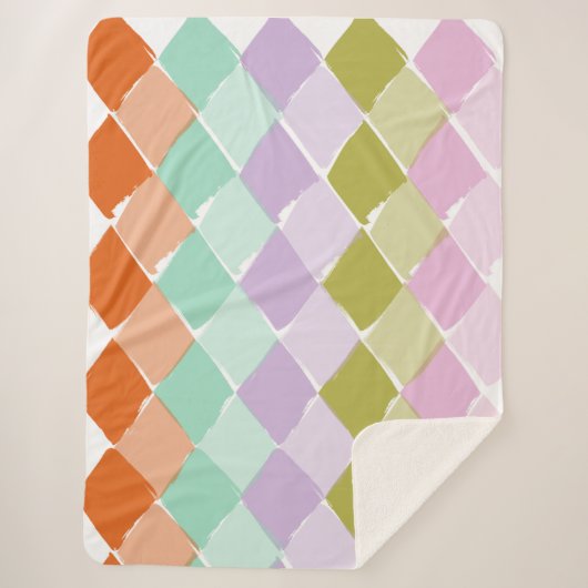 Zomerkleurenpatroon Sherpa Deken (Voorkant)