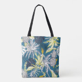zomerkleurige tropische bosbladeren en vruchten  tote bag (Achterkant)