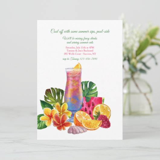 Zomerkoelers uitnodiging (Staand voorkant)