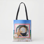 Zomerkoffie dessert oceaan uitzicht canvas tas. tote bag (Voorkant)