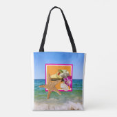 Zomerkoffie dessert oceaan uitzicht canvas tas. tote bag (Achterkant)
