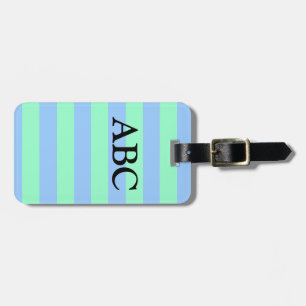 zomerkool (klassieke blauwe en groene strepen) bagagelabel