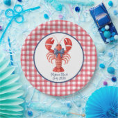 Zomerkreeft, Gingham, 4 juli Papieren Bordje (Feest)